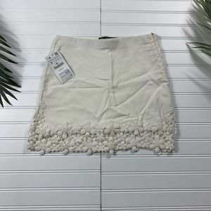 💕NEW Zara Skirt White Floral Crochet Small